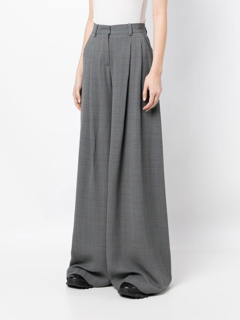 checked wide-leg trousers 3