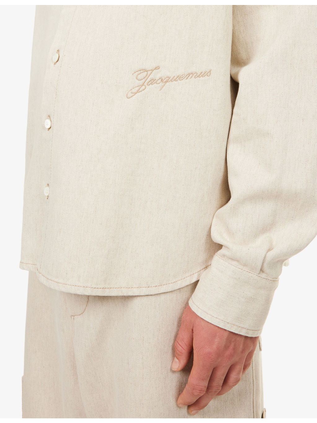 Simon Embroidered-Logo Denim Shirt - 5