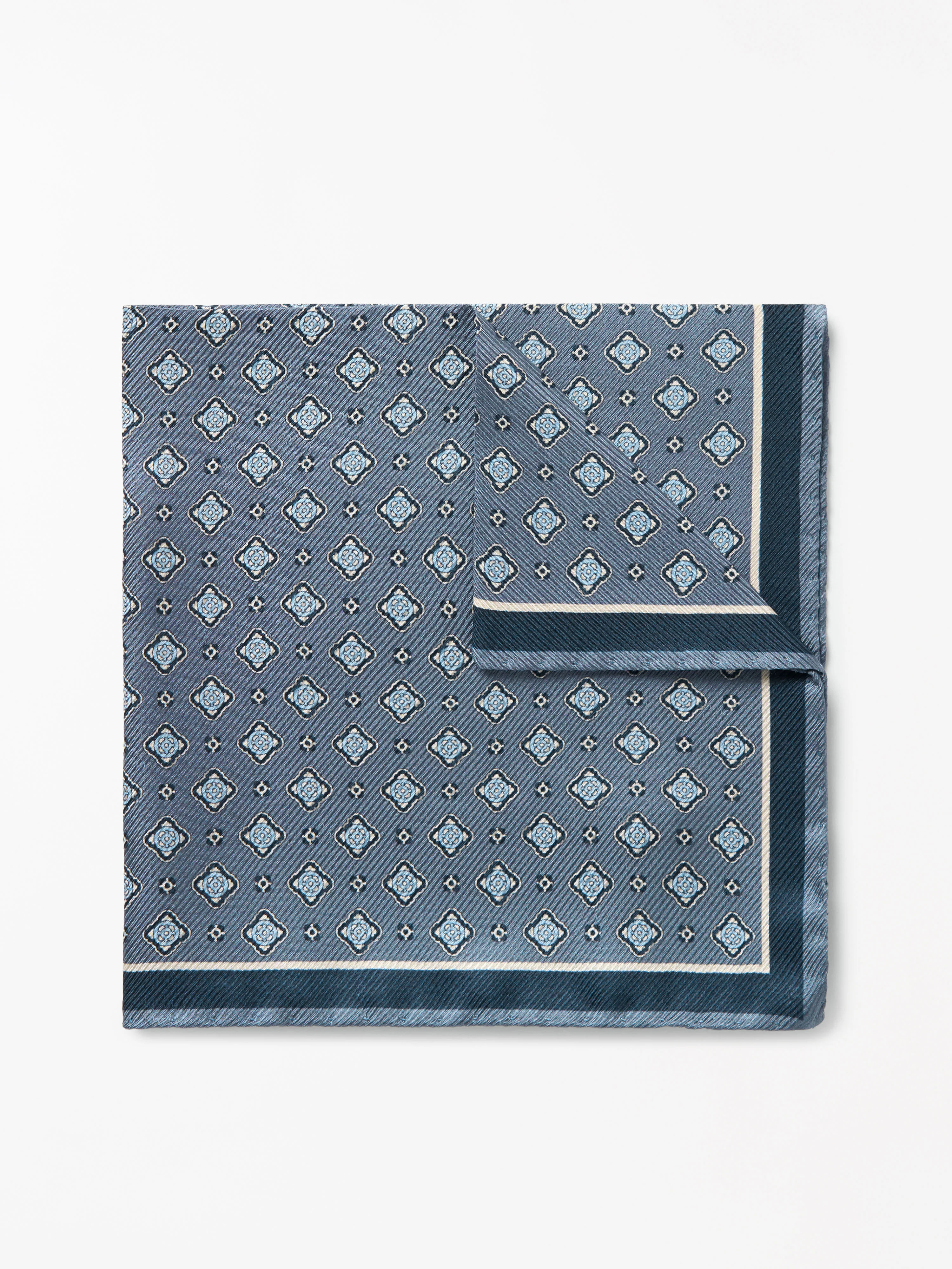 Quadra Printed Silk Handkerchief - 1