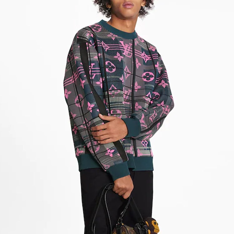 LOUIS VUITTON LV SS21 Monogram Crewneck Pullover Long Sleeve Sweatshirt For Men Green 1A8P0J - 4
