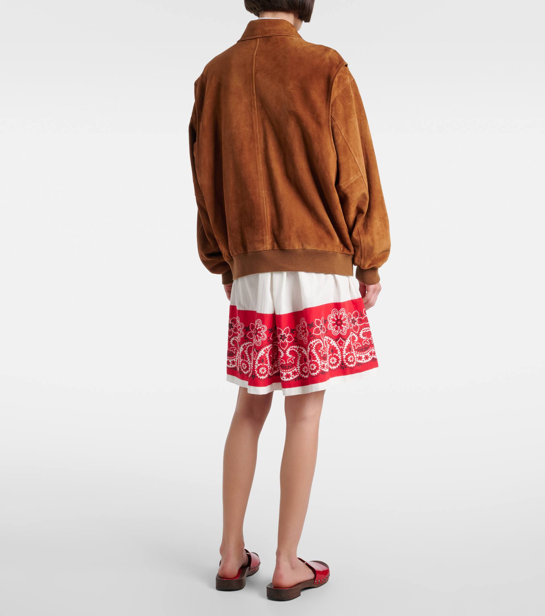 Logo suede blouson - 3