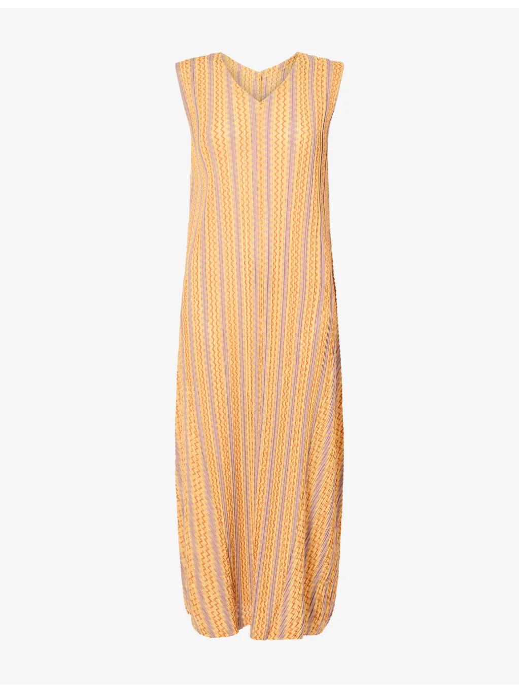 Zigzag Pleats Knit Midi Dress - 1