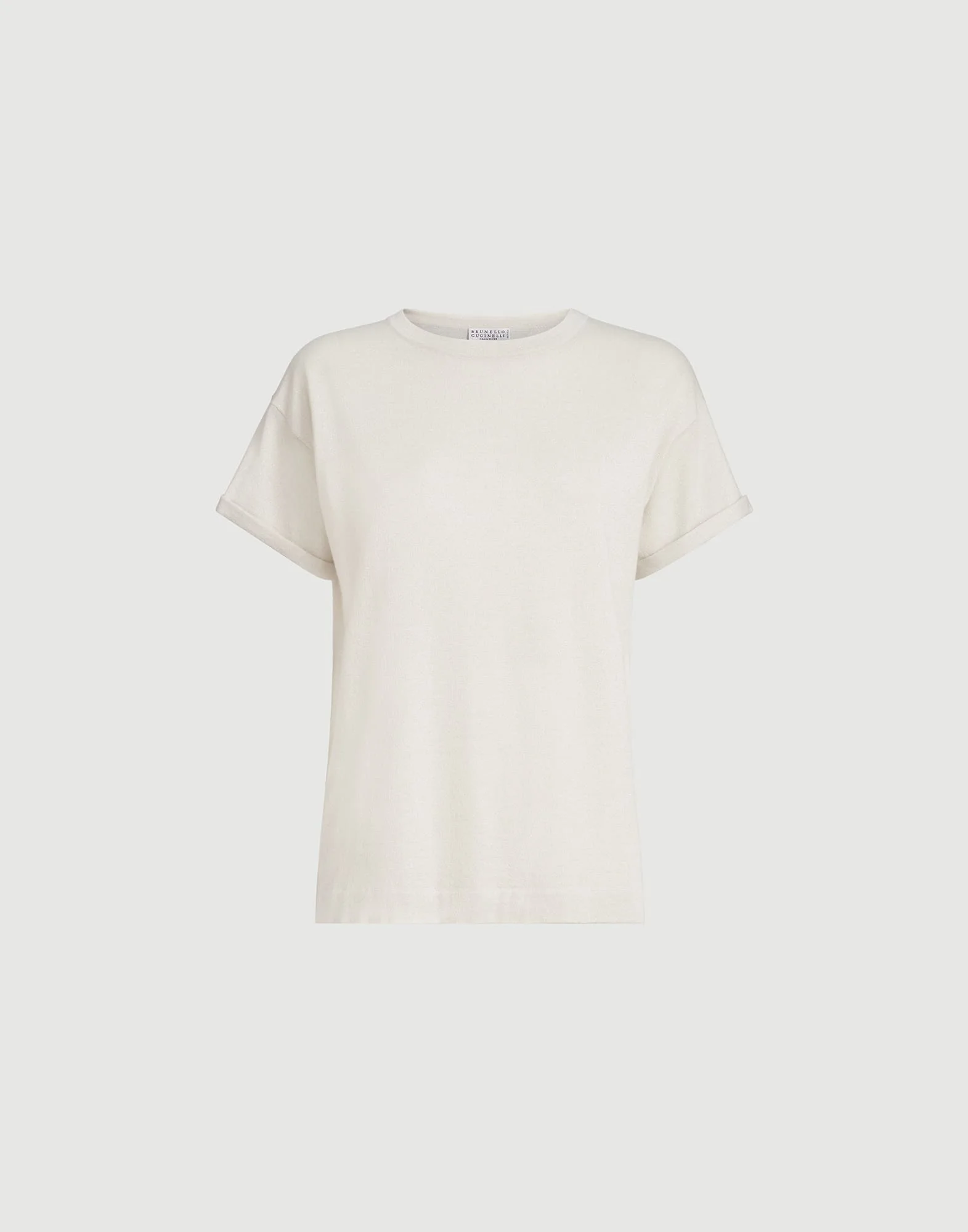 Sparkling cashmere and silk lightweight knit T-shirt - 1