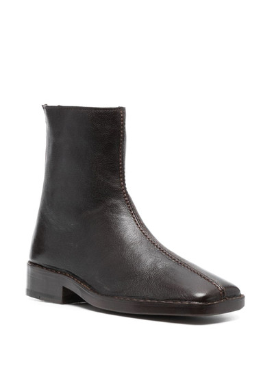 Lemaire square-toe leather boots outlook