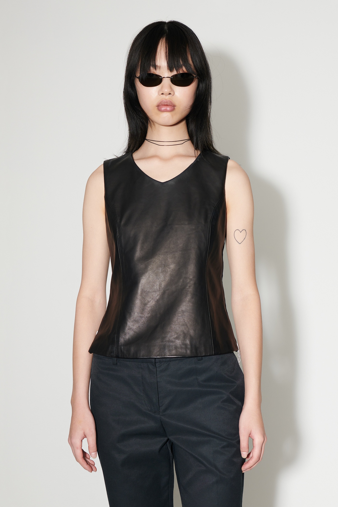 Biker Top Supple Black Leather - 8