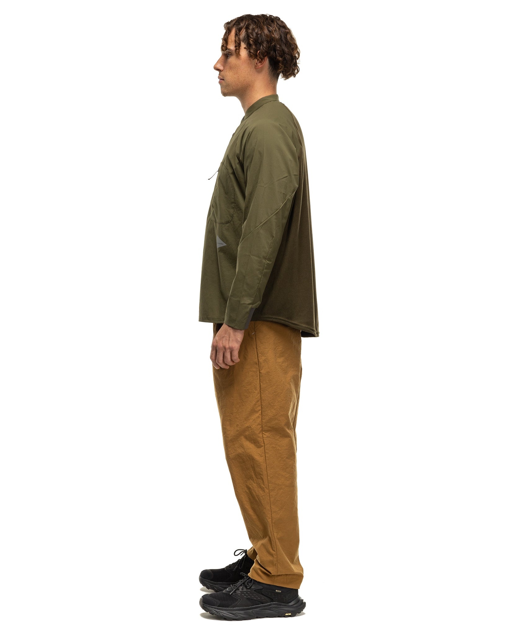 and Wander Nylon Chino Tuck Tapered Pants Brown