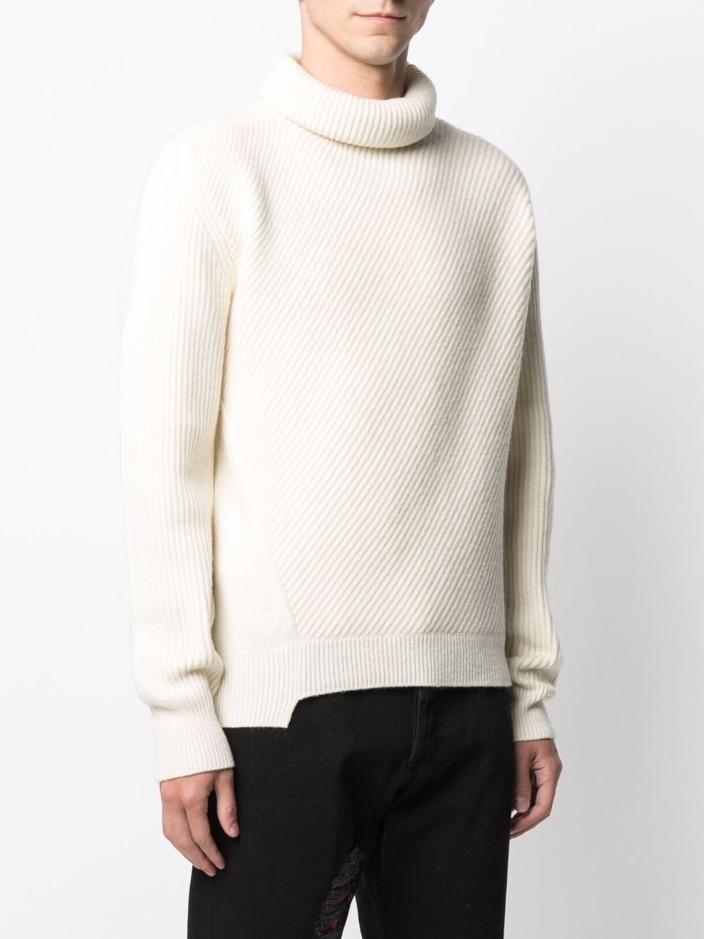 roll neck knitted jumper - 3