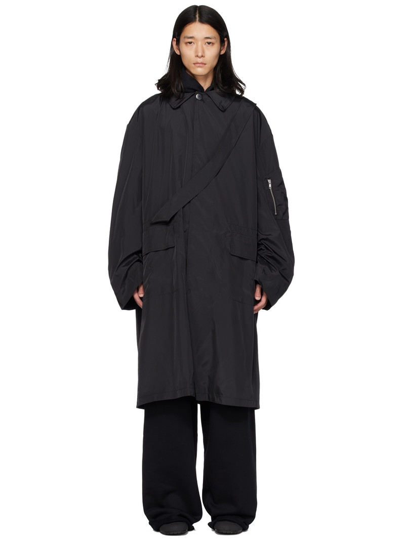 Black Strap Rain Coat - 1