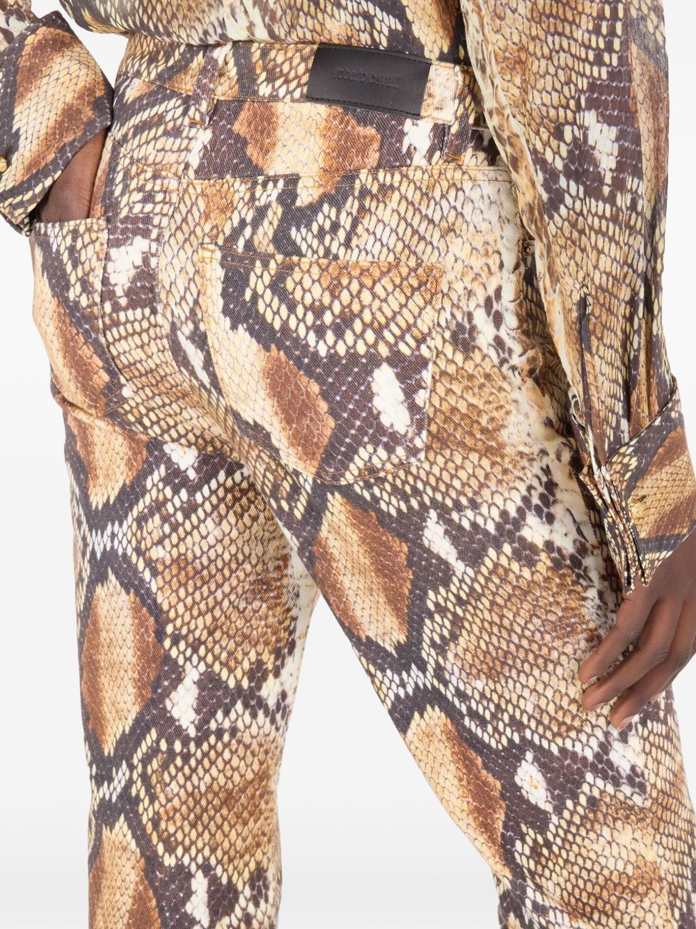 snakeskin-print trousers - 6