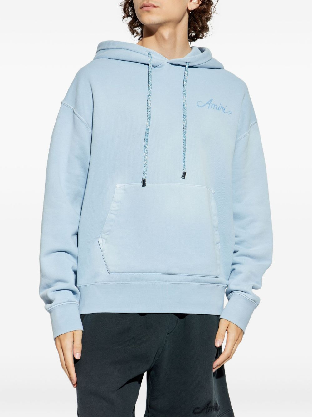 embroidered-logo hoodie - 3
