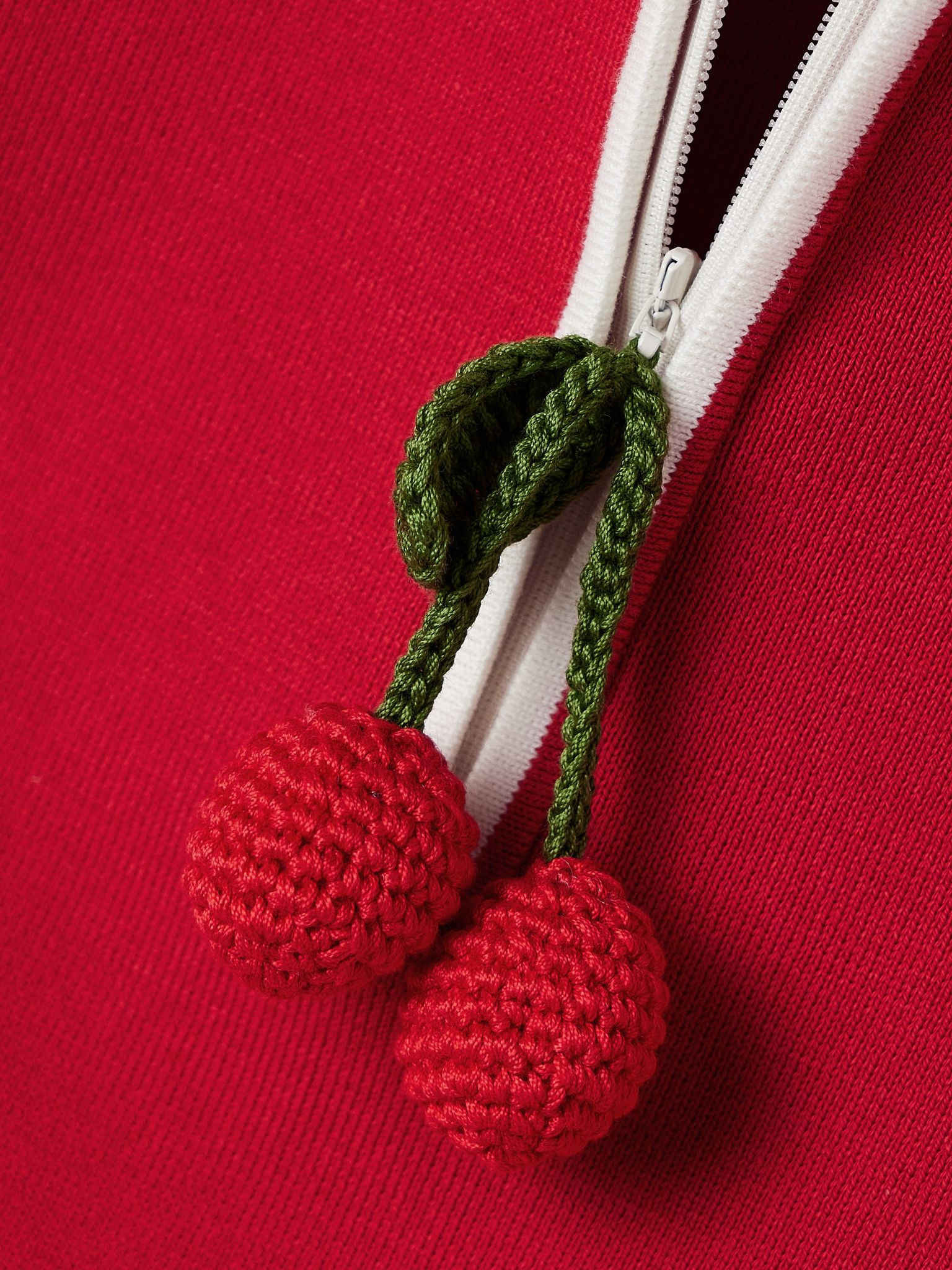Embellished ribbed cotton polo shirt Red - 5