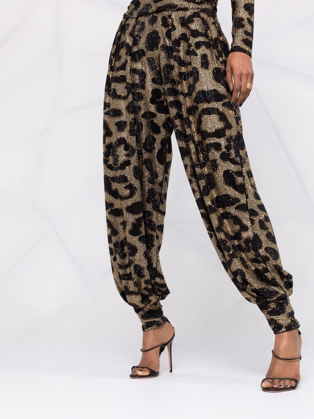 gem-embellished leopard-print jumpsuit - 3