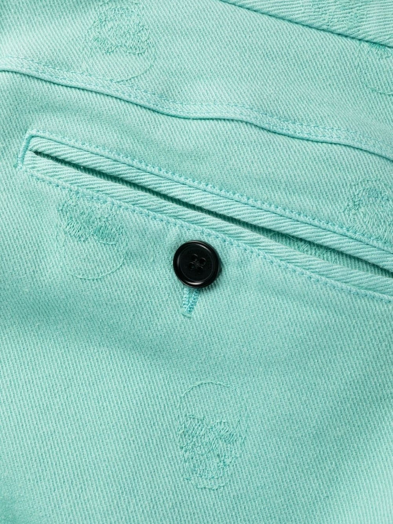 skull embroidery straight-leg trousers 7