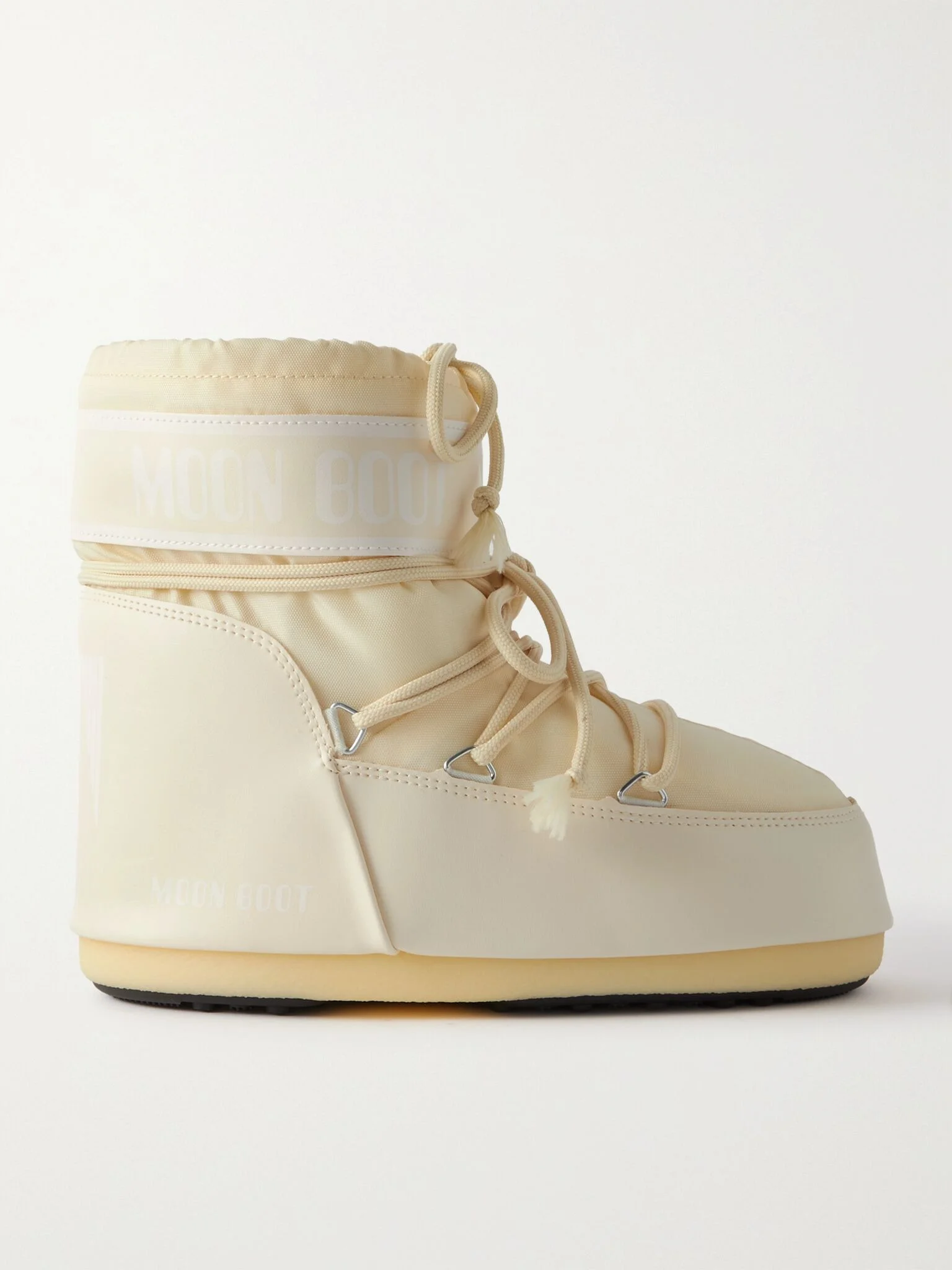 Icon Low shell and faux leather snow boots Cream - 1