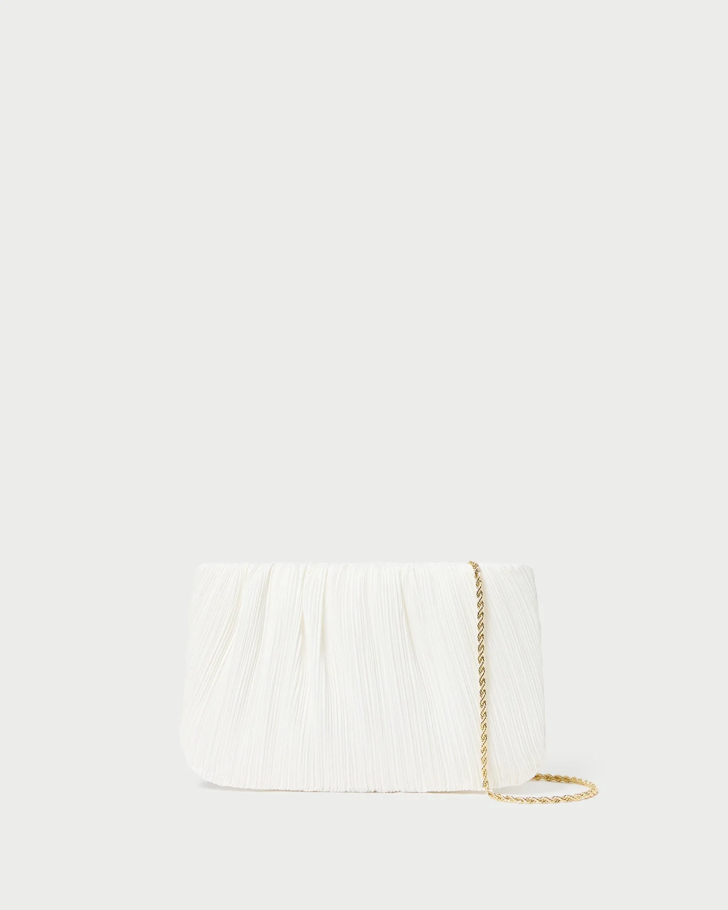 Brit White Flat Pleated Clutch - 1