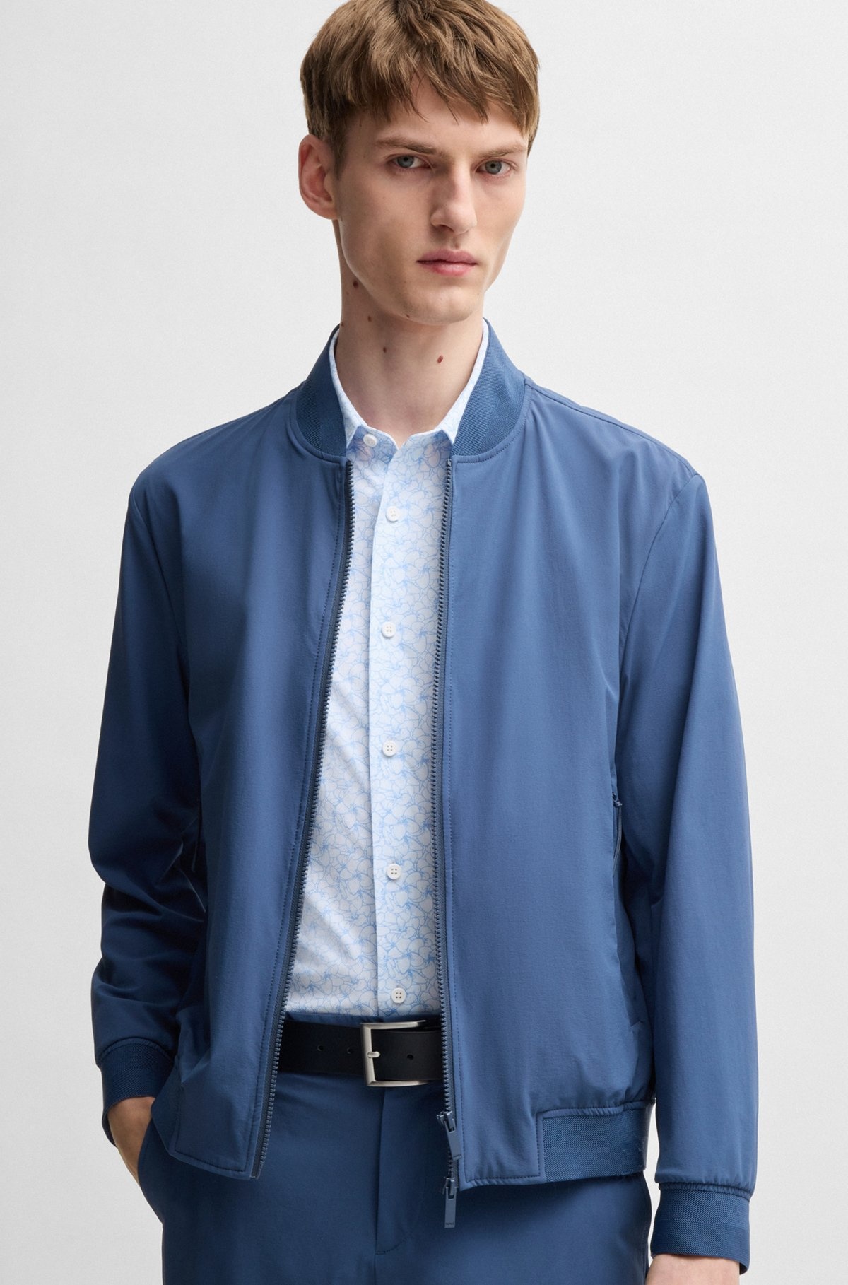 SLIM-FIT SHIRT IN FLORAL-PRINT PERFORMANCE FABRIC - 6