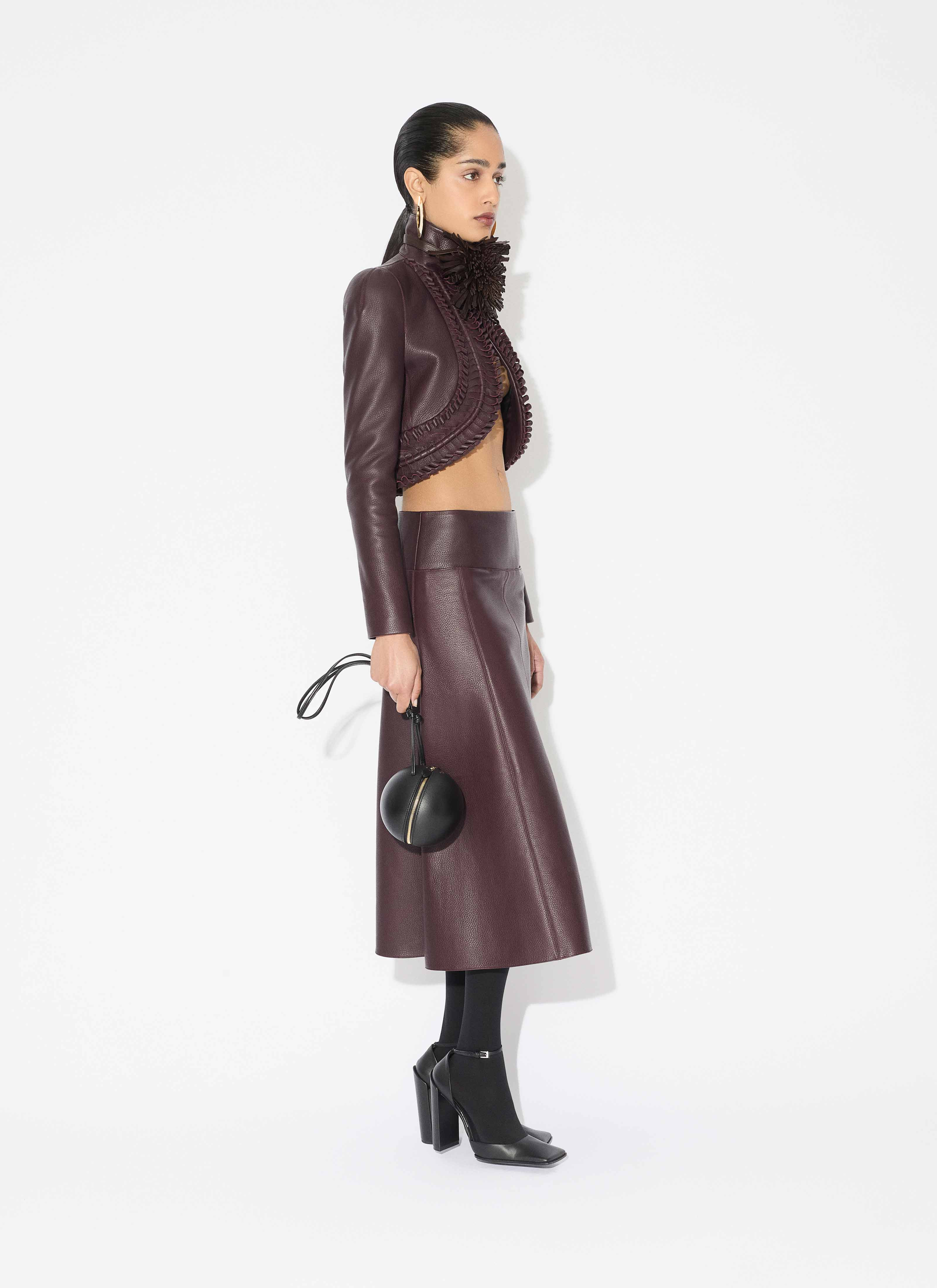 LAMBSKIN TRIMMED JACKET - 5