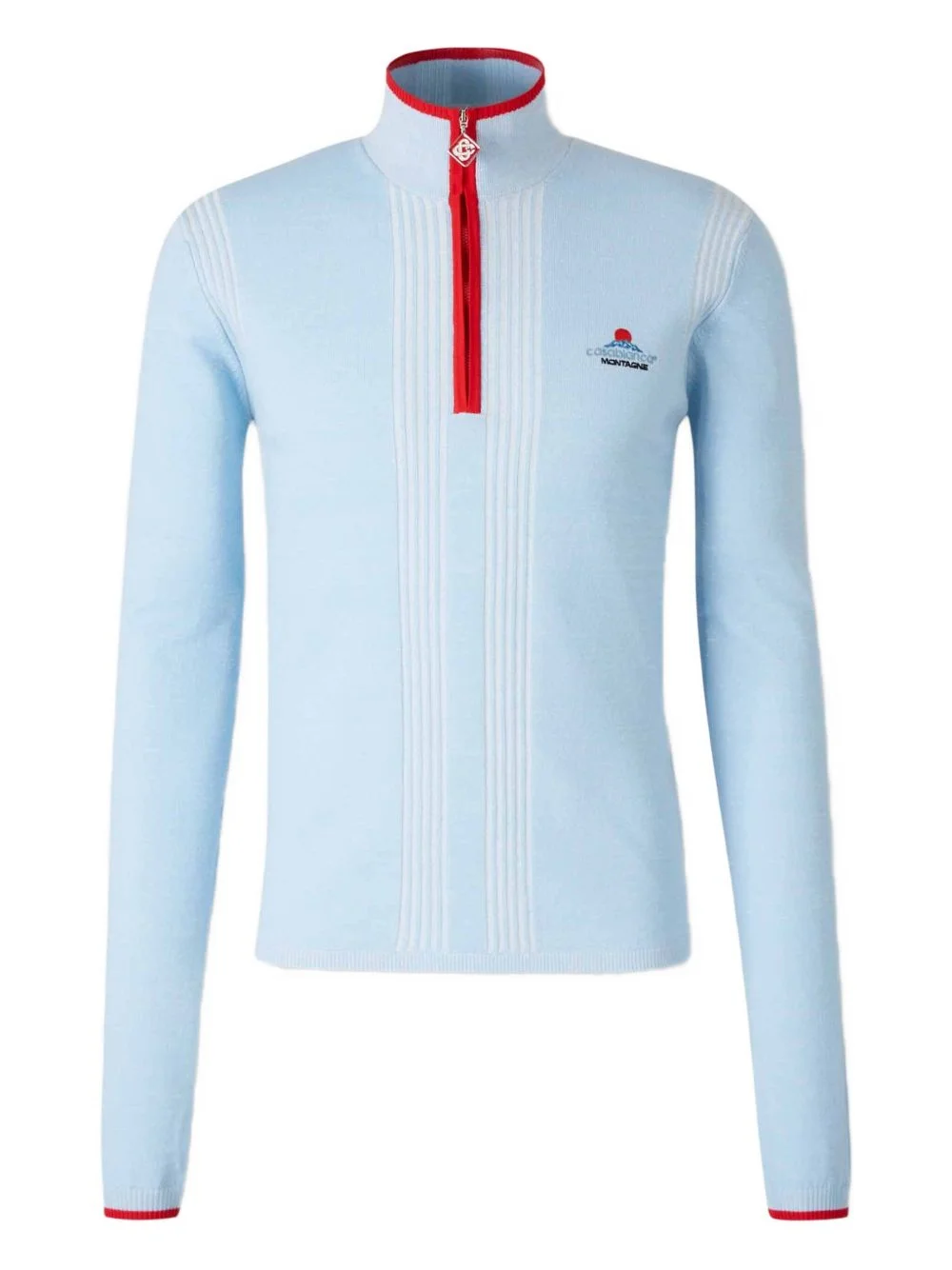 zip embroidered cardigan - 1