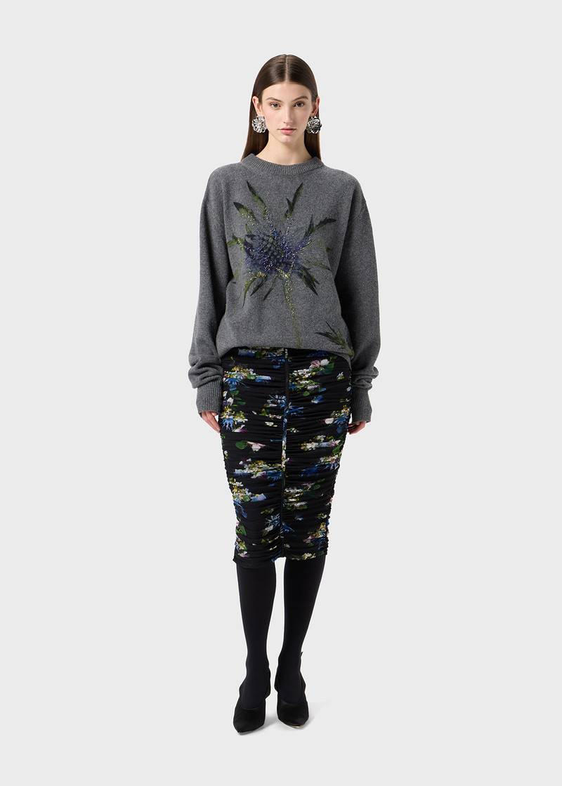 Blumarine WOOL PRINTED SWEATER WITH EMBROIDERY outlook