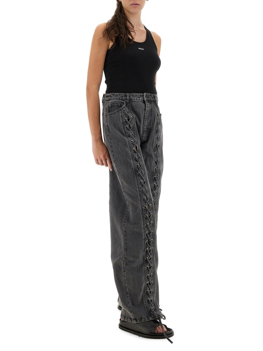 DENIM PANTS WITH LACES - 2