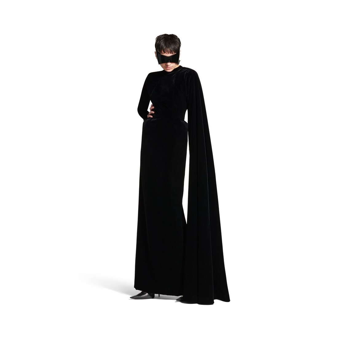 Women's Maxi Sleeve Gown in Black - 2