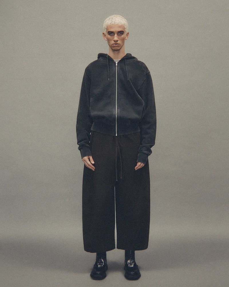 entire studios SLIM ZIP UP WASHED BLACK outlook