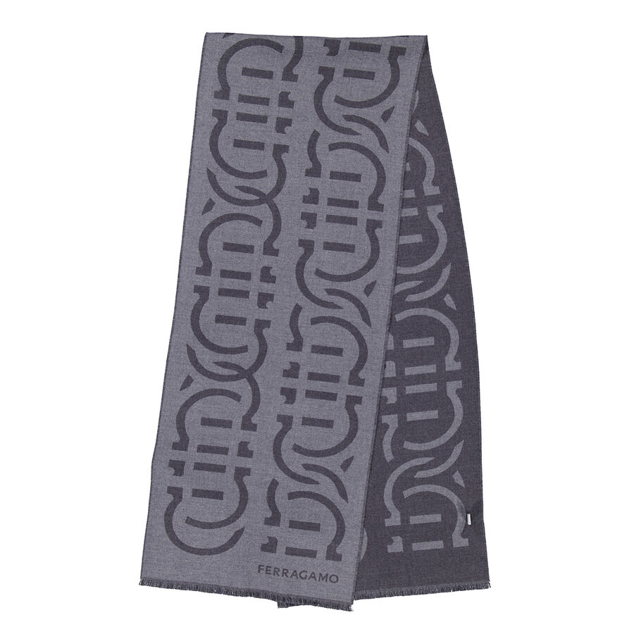 Ferragamo Logo Print Wool Scarf - 4
