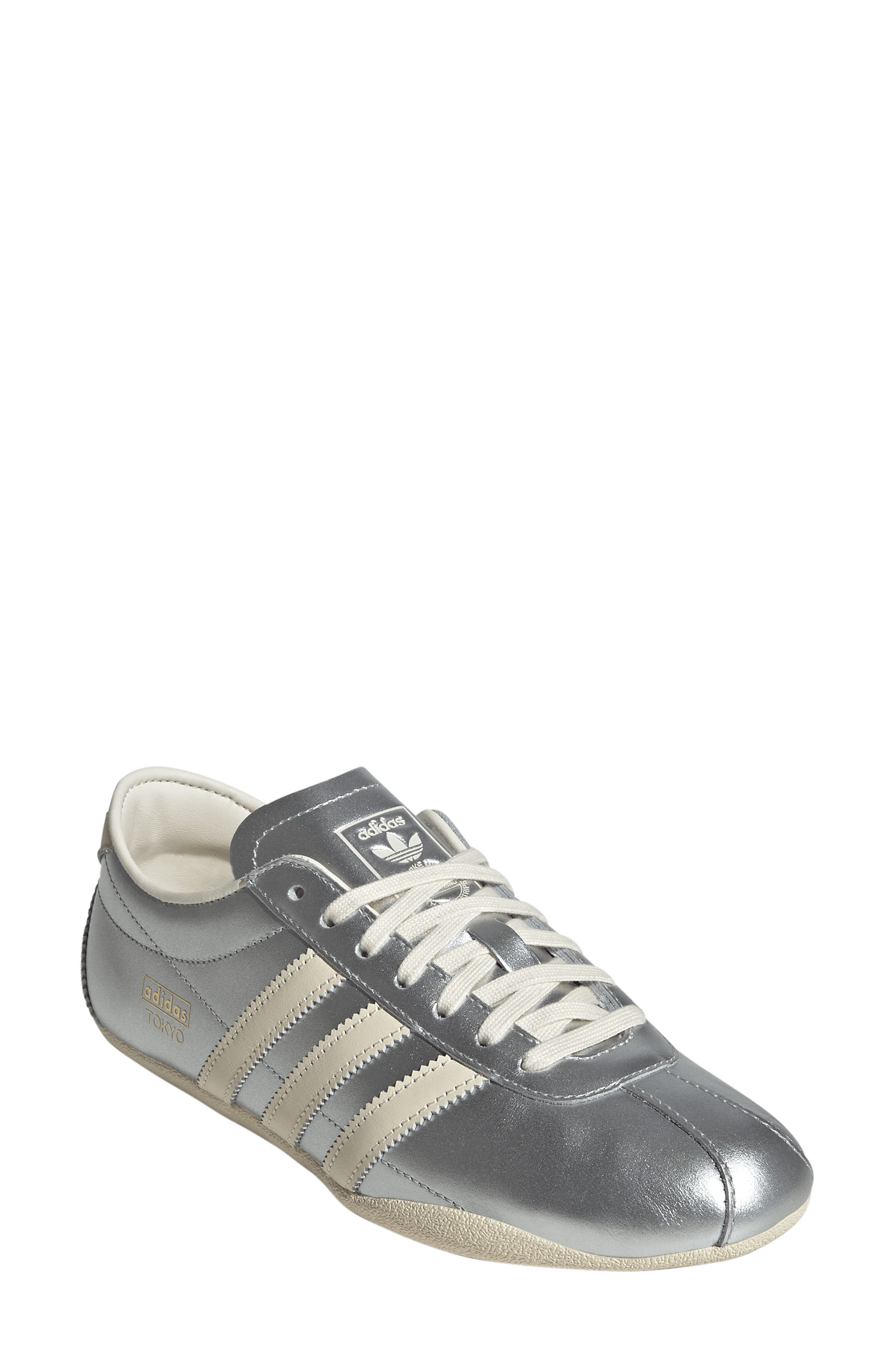 adidas Tokyo Low Top Suede Sneaker in Silver Met /Cream/Gold Met at Nordstrom - 1