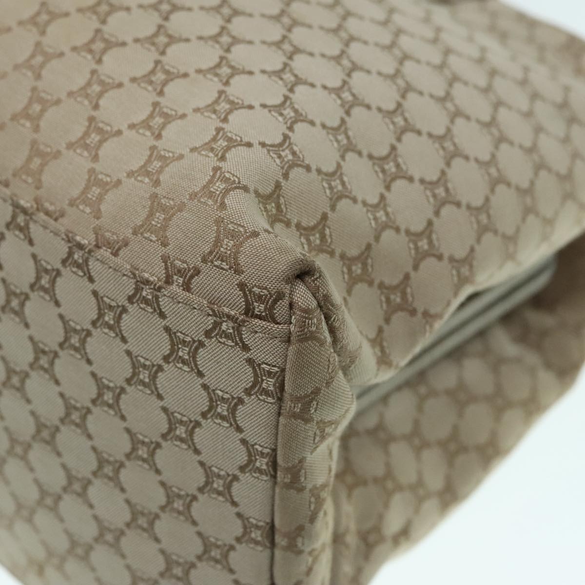 CELINE Macadam Canvas Shoulder Bag Beige Gold - 16