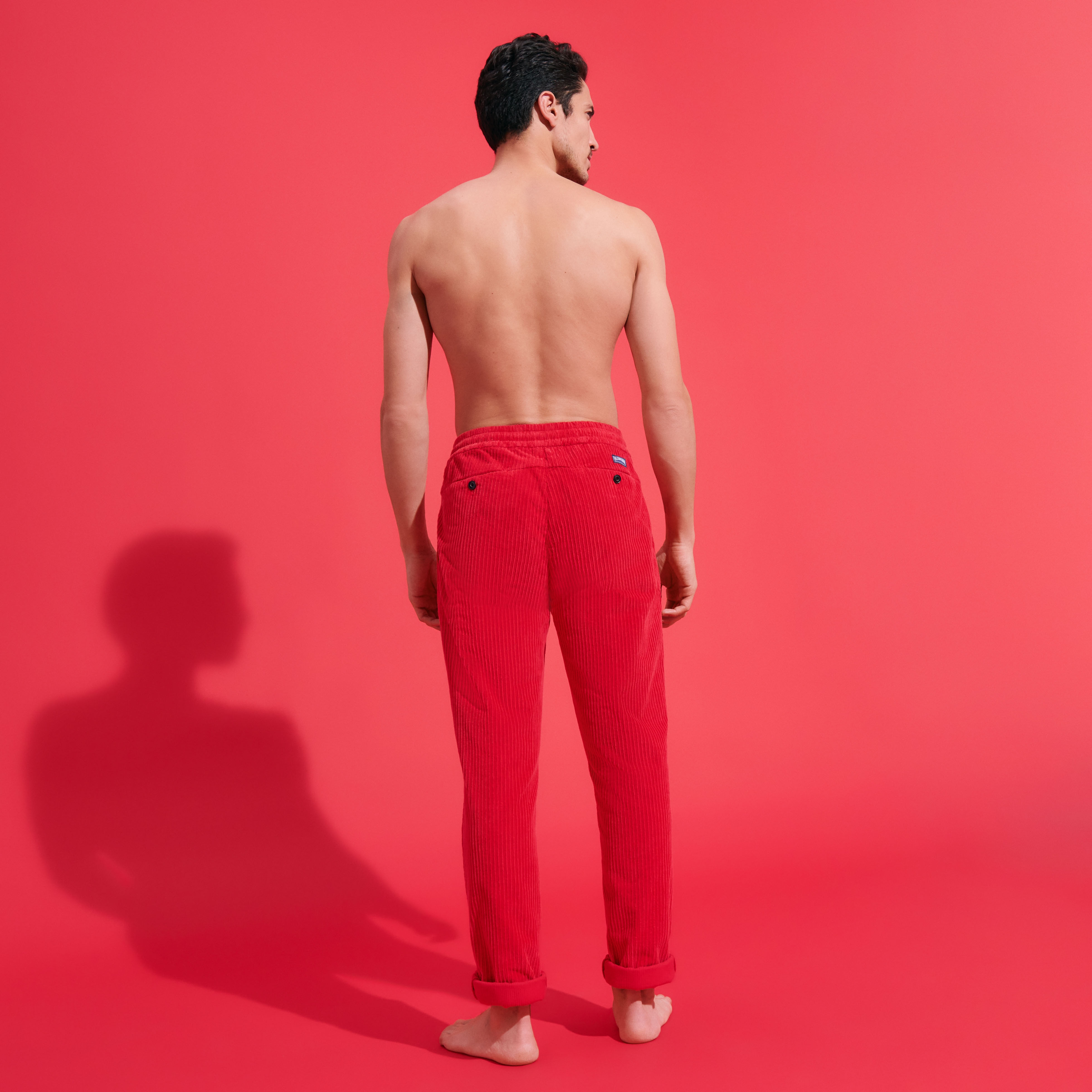 Men Velvet Elastic Waist Pants - 4