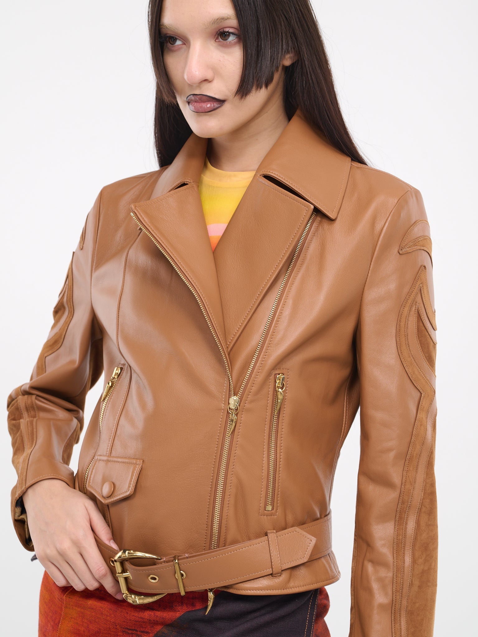 Leather Biker Jacket - 5