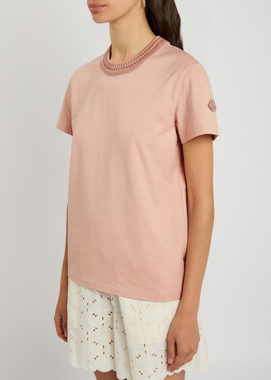 Moncler Woven Crew-neck Cotton T-shirt - 2