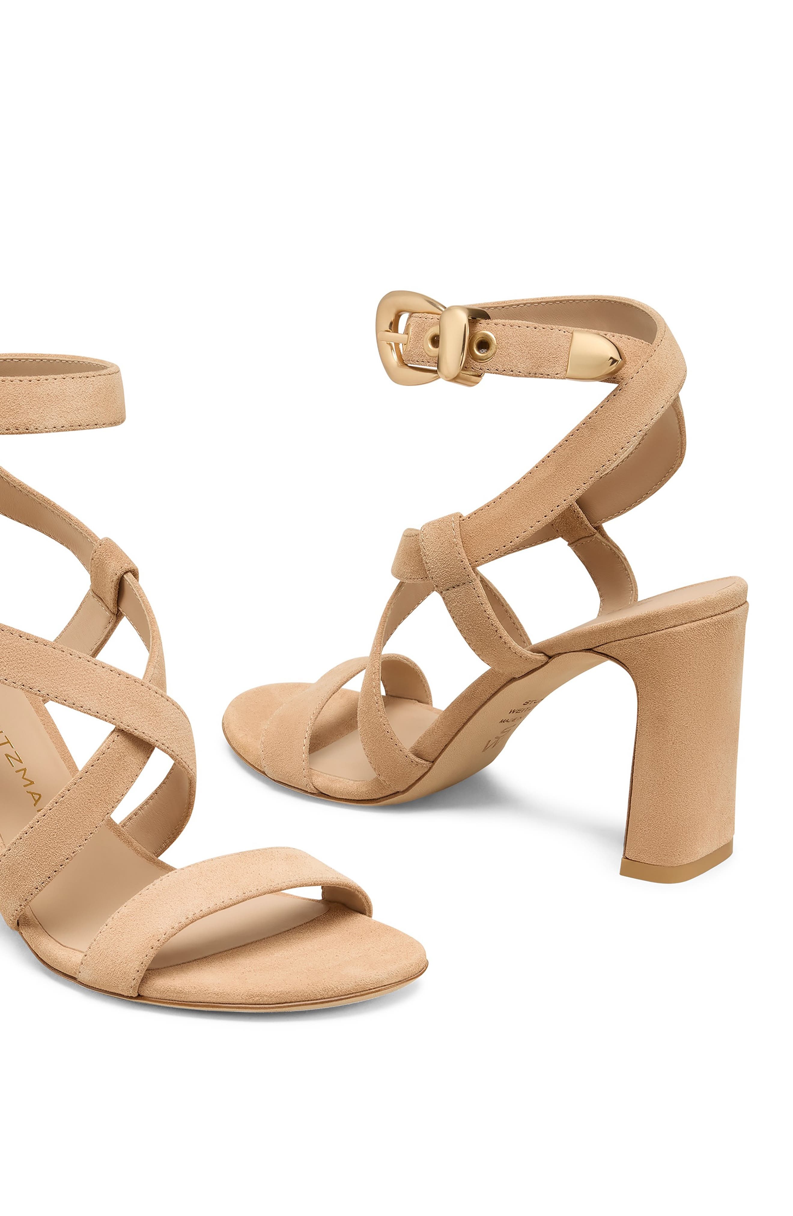 Stuart Weitzman Maven Ankle Strap Sandal in Adobe at Nordstrom - 4