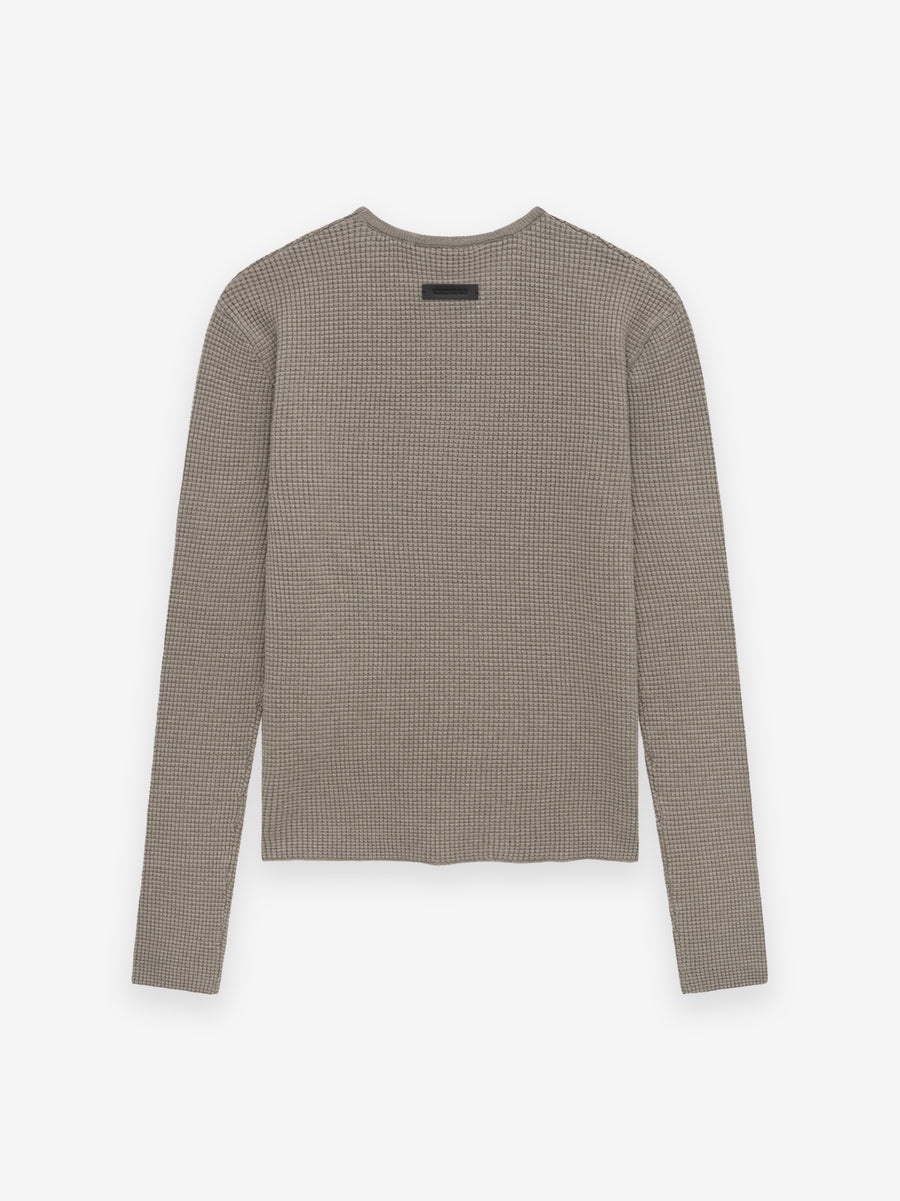 Women's Waffle Fitted Long Sleeve Sweater - 3