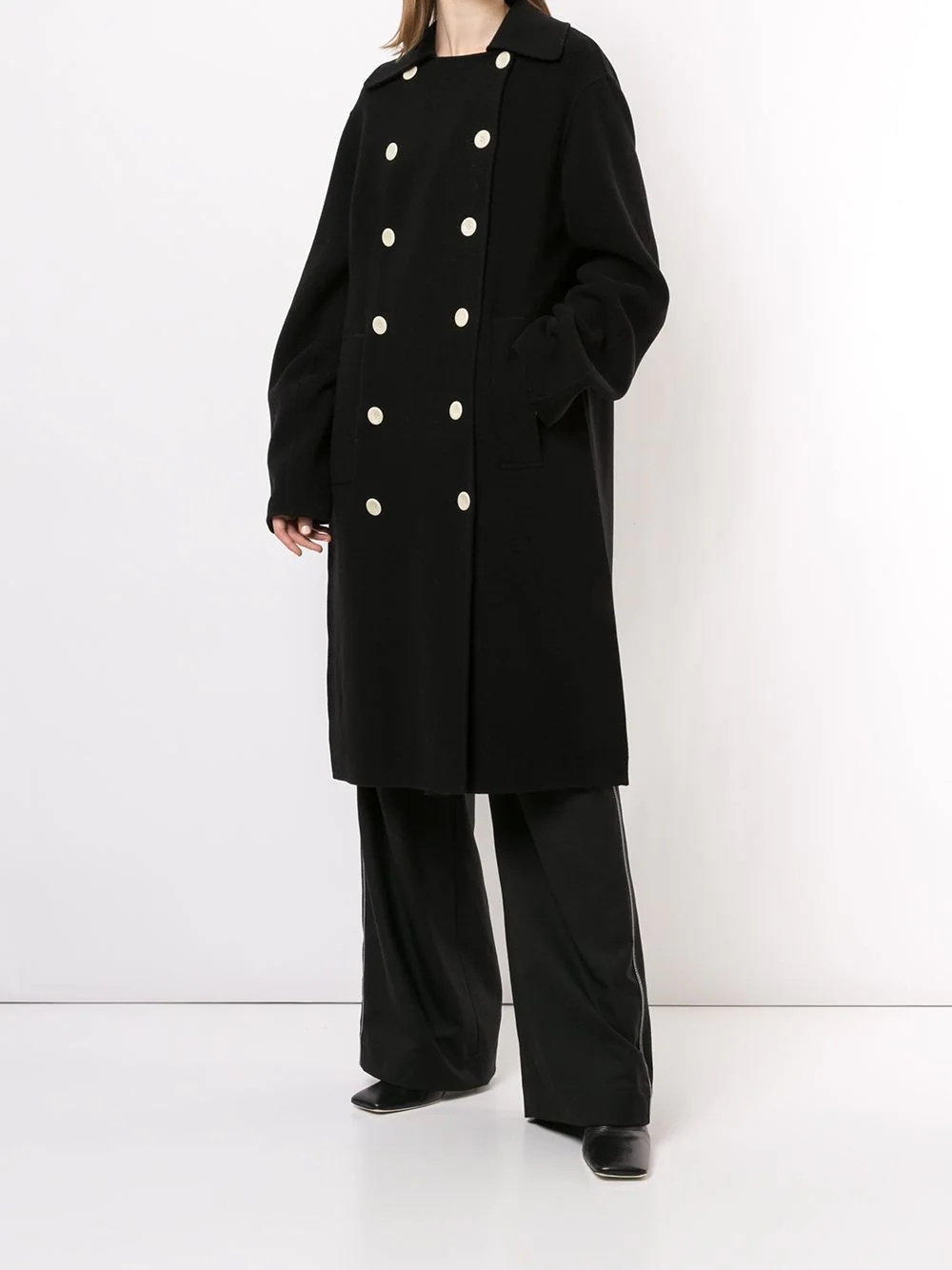 double-faced double-breasted long coat - 2