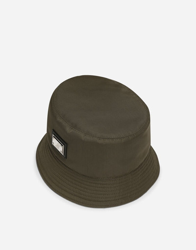 Dolce & Gabbana Nylon bucket hat with branded plate outlook