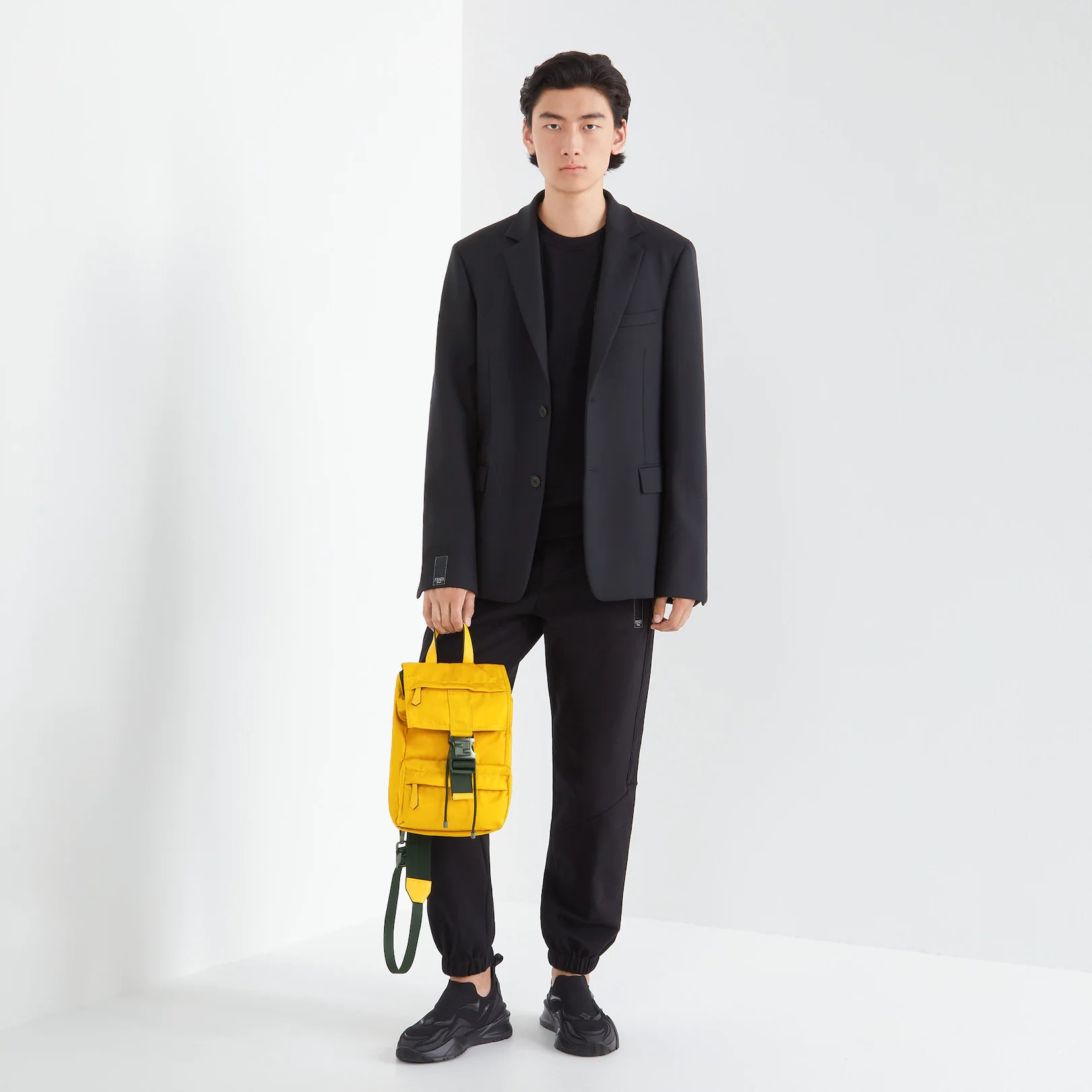 Yellow nylon backpack - 5