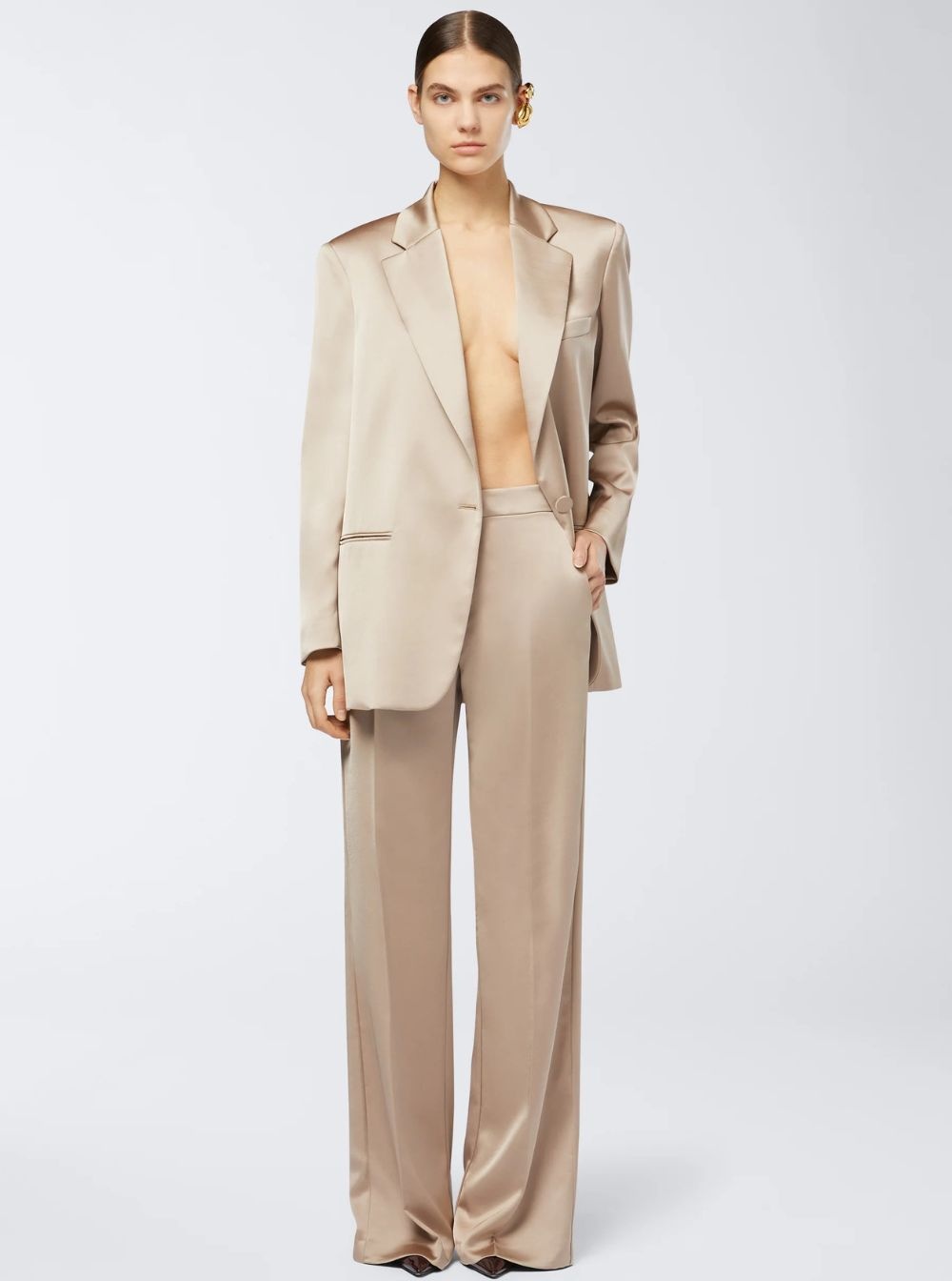 THE ANDAMANE - The Andamane Women Beige Pants With Pences On The Front In Tech Fabric Woman - 4