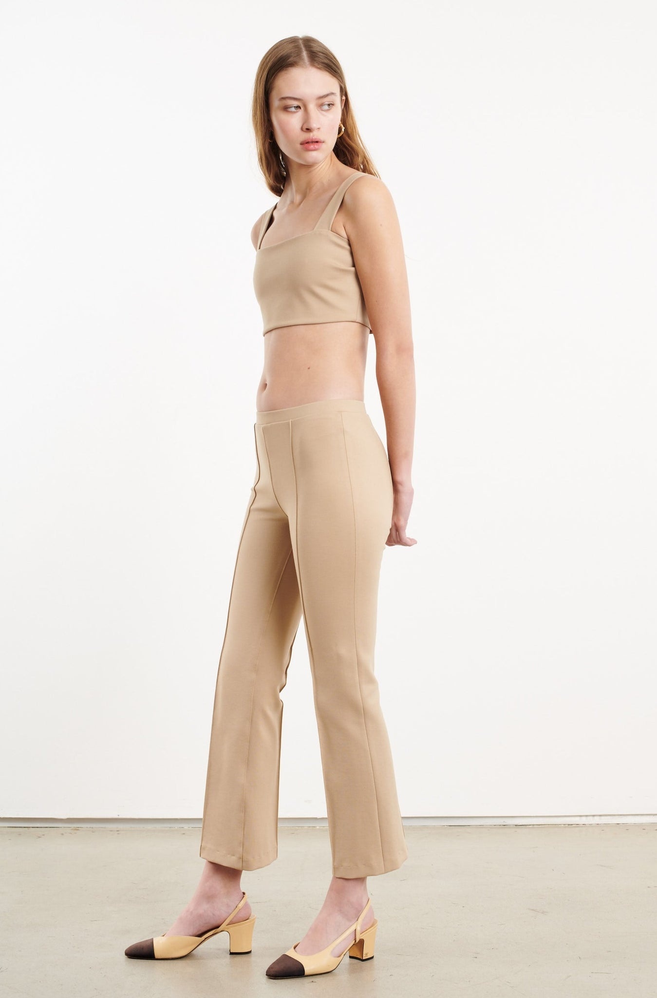 KHAKI MICRO TUBE TOP WITH STRAPS - 3