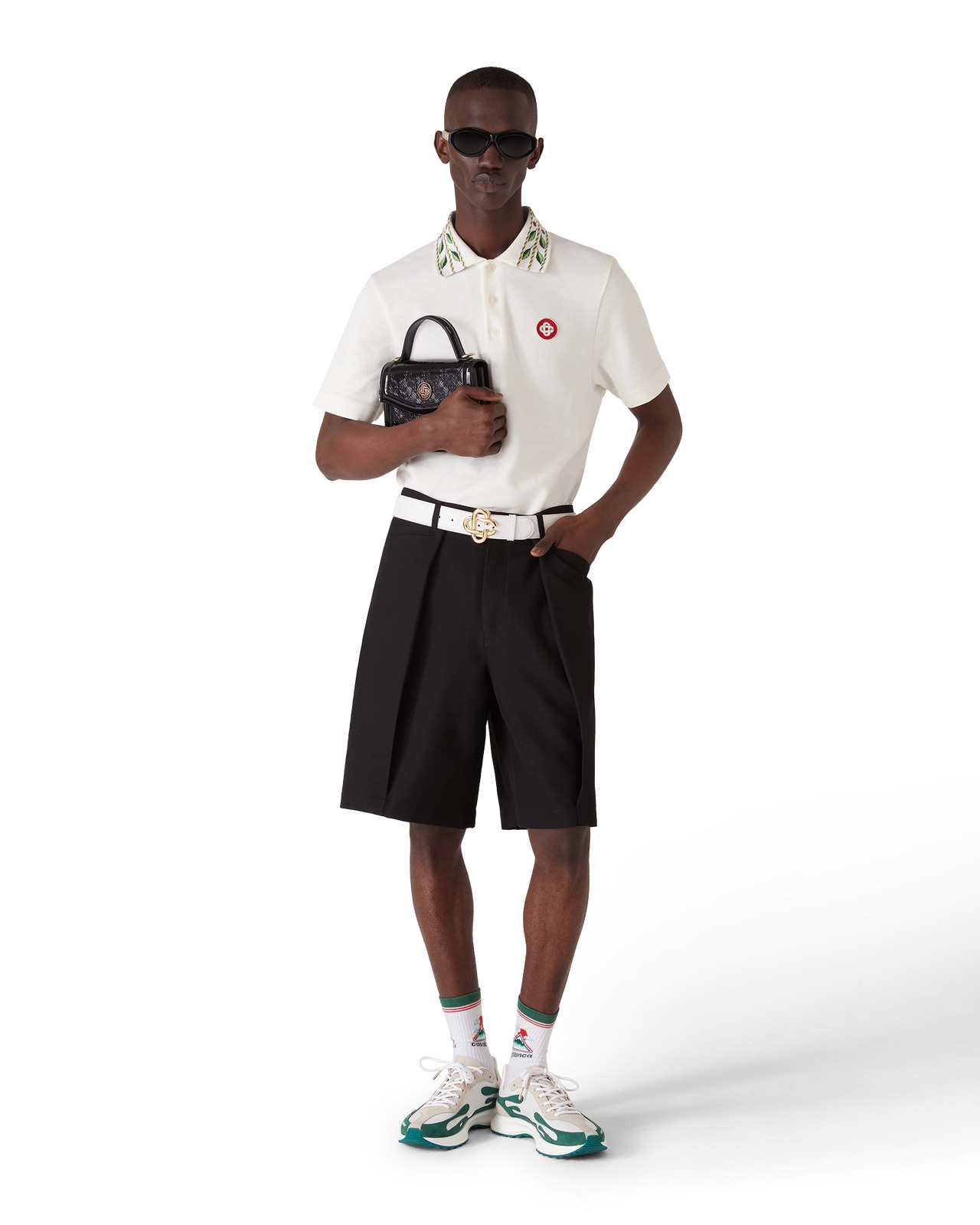 Laurel Pique Short Sleeve Polo Shirt | Casablanca Paris - 2