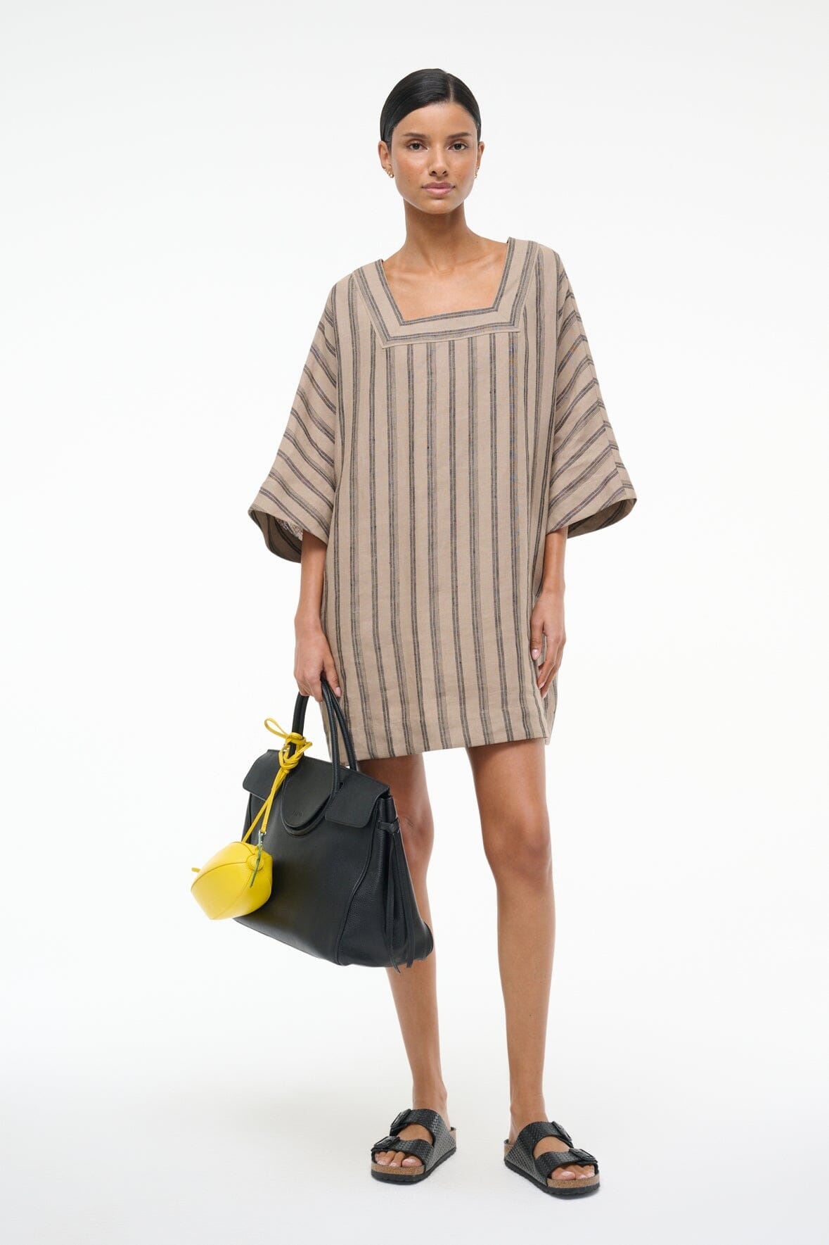 STAUD MANUELA LINEN DRESS SAHARA STRIPE - 2