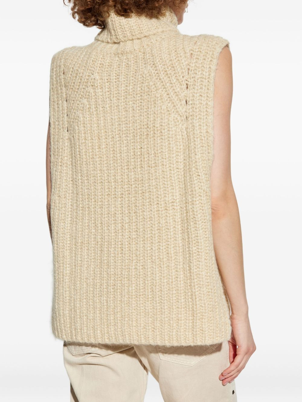 turtleneck ribbed vest - 4