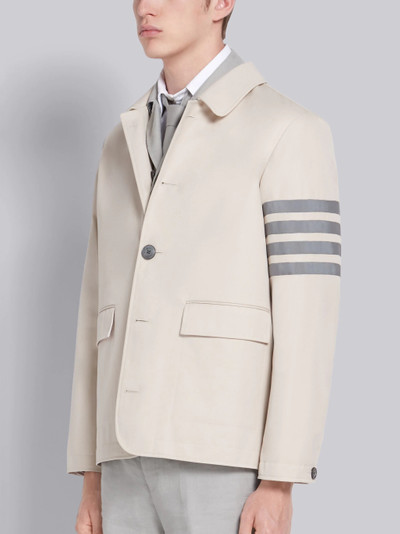 Thom Browne Khaki Cotton Twill Waterproof Button-Up 4-Bar Jacket outlook