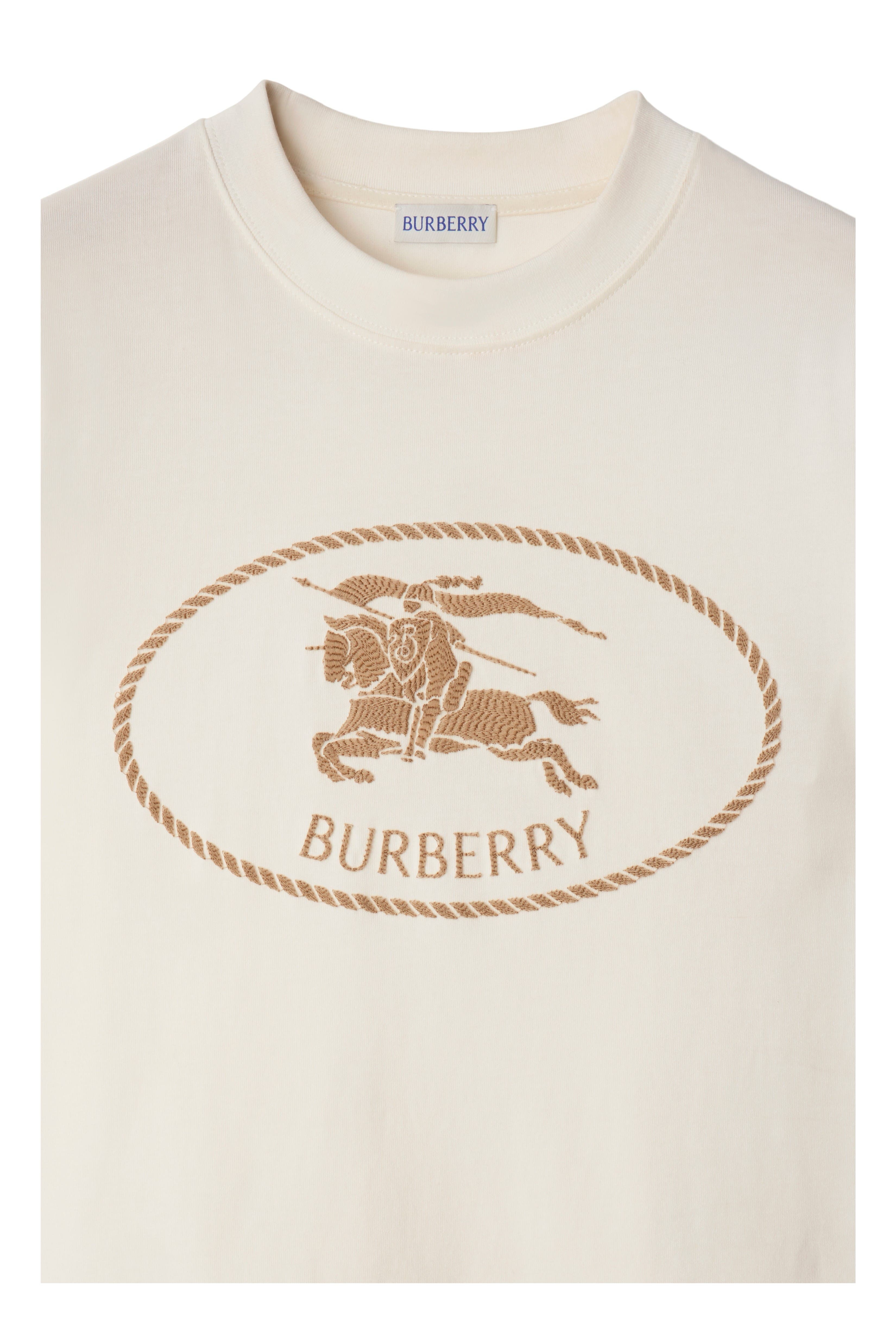burberry Knight Stamp Cotton T-shirt in Chalk at Nordstrom - 5