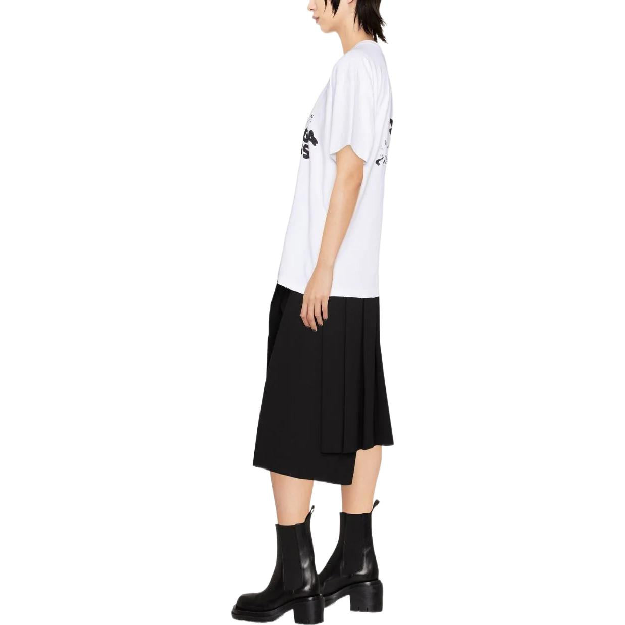 (WMNS) Balenciaga Hand-Drawn BB Icon T-shirt Medium Fit 'White' 612965TNVN49040 - 4