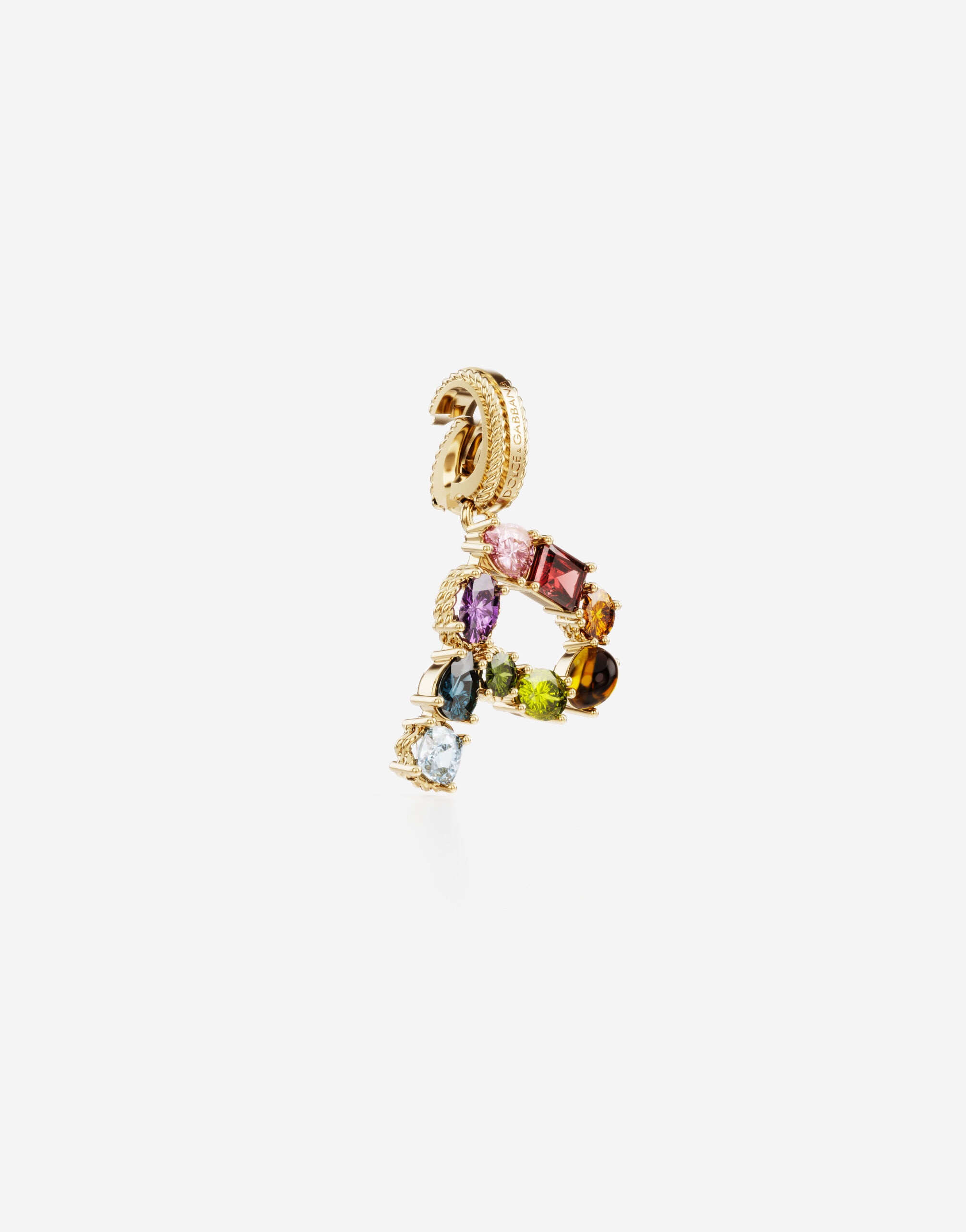 Charm P Lettering 18-carat yellow gold and multicolored gems - 2