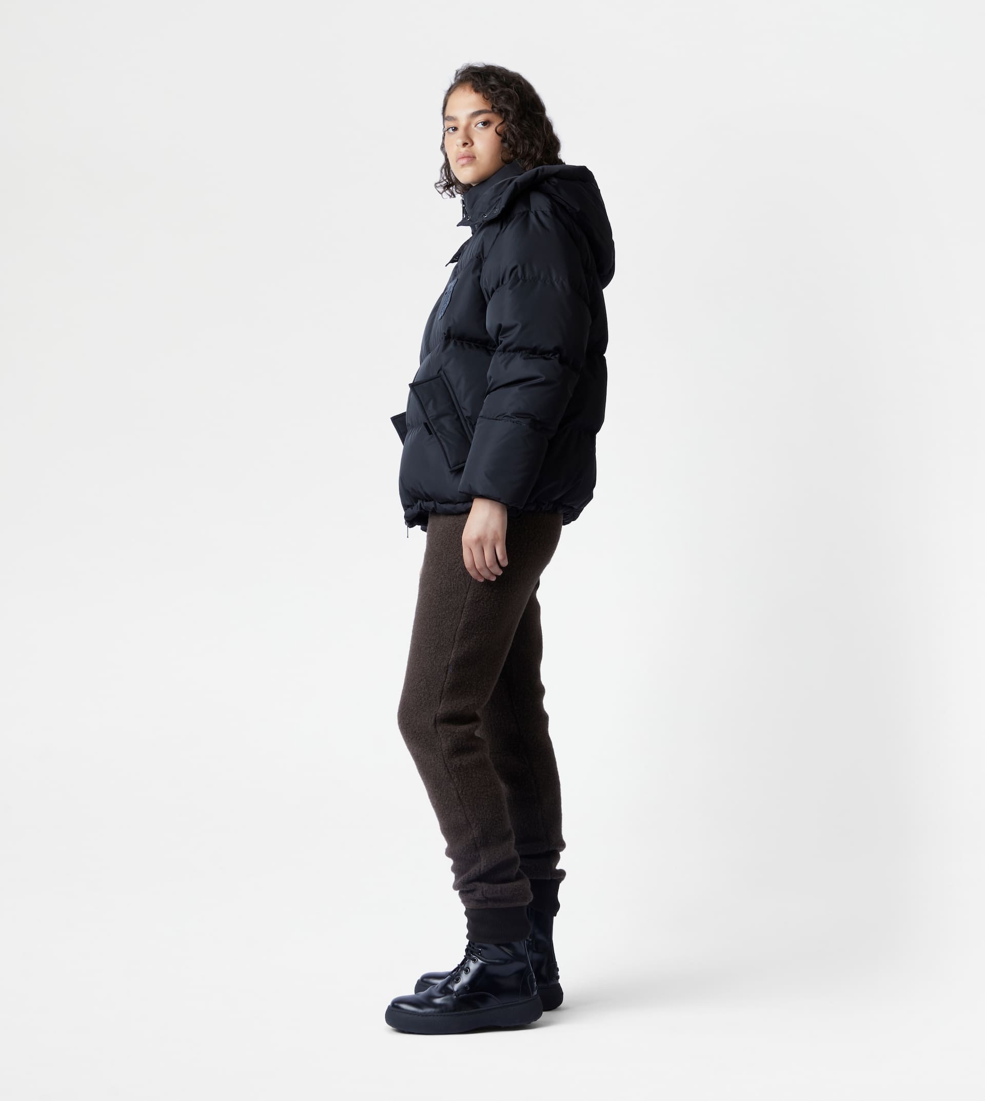 HOODED OVER DOWN JACKET - BLACK - 4