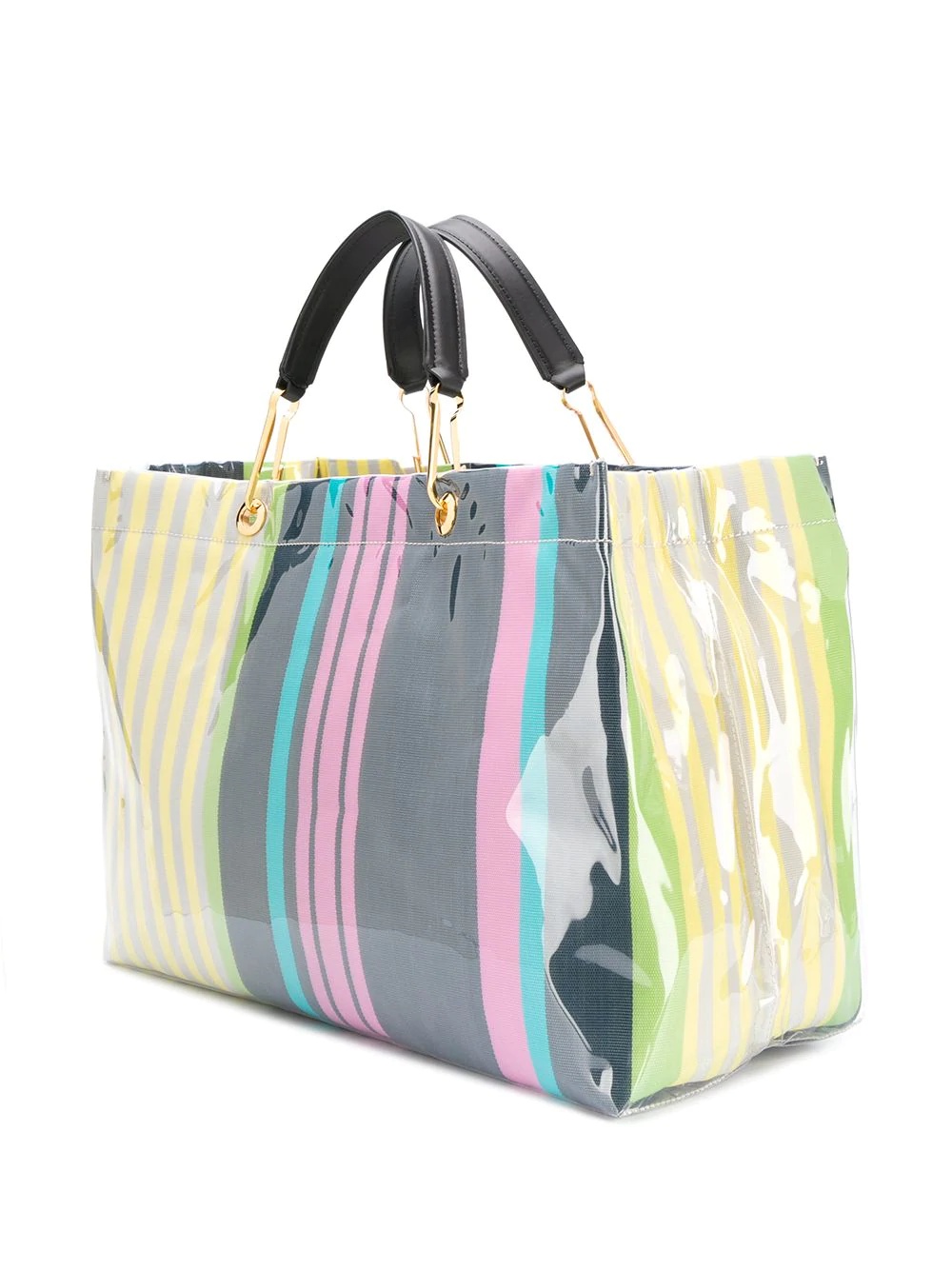 large striped tote bag - 3