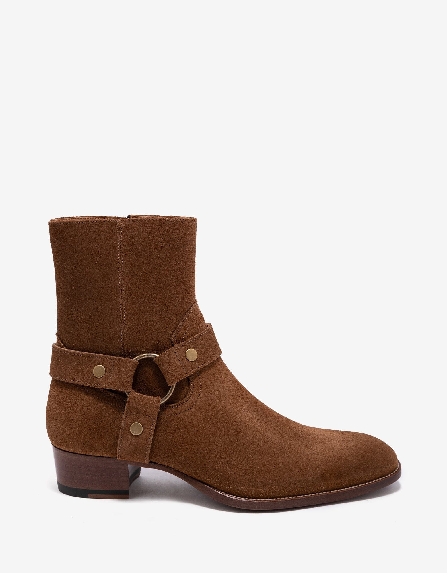Saint Laurent Brown Wyatt 40 Harness Boots - 2