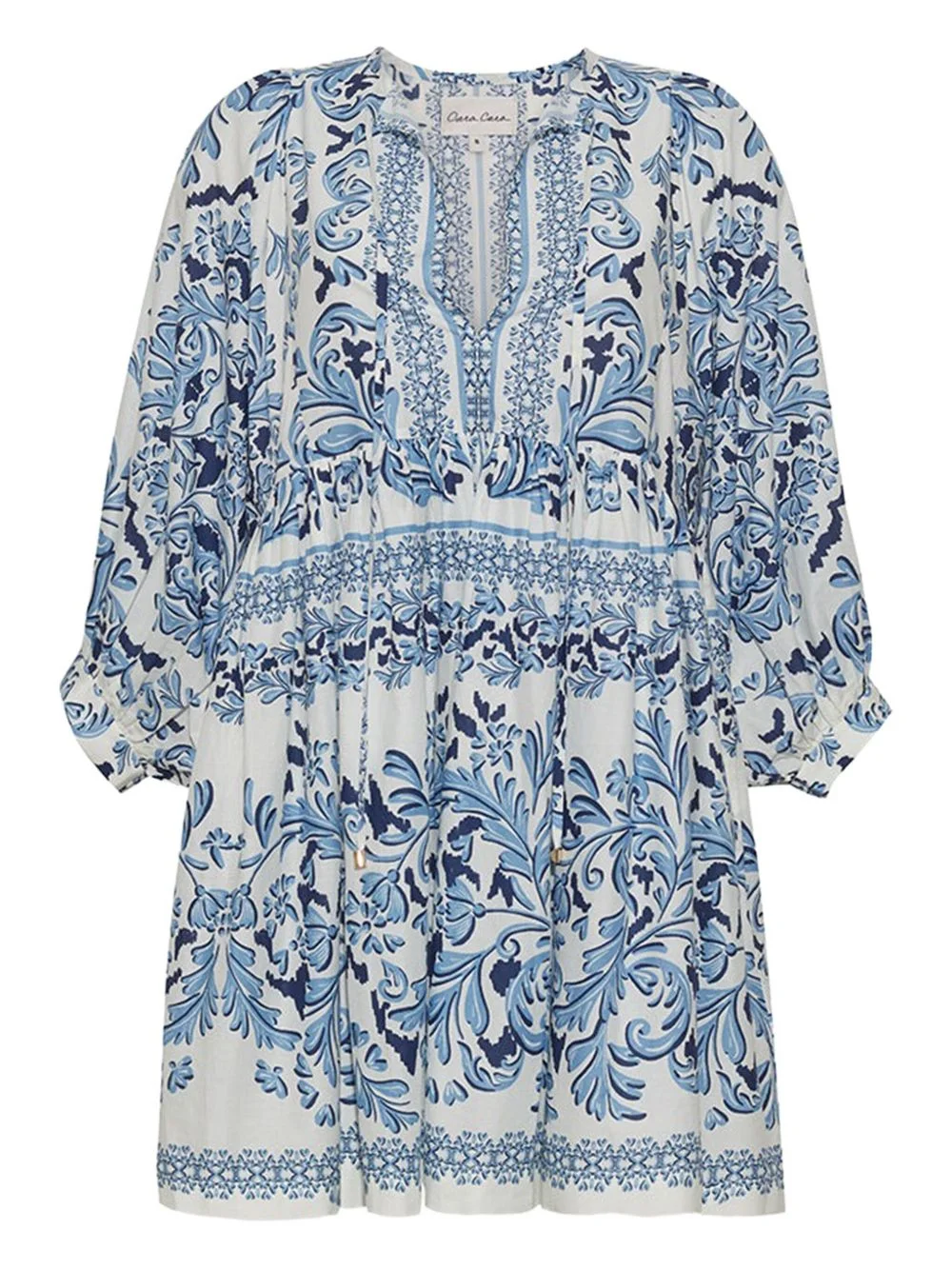 baroque-print mini dress - 1